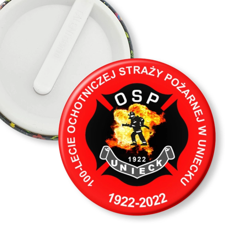 przypinka klips 100 lat OSP Unieck