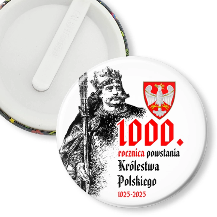 przypinka klips 1000. rocznica powstania Królestwa Polskiego Bolesław Chrobry