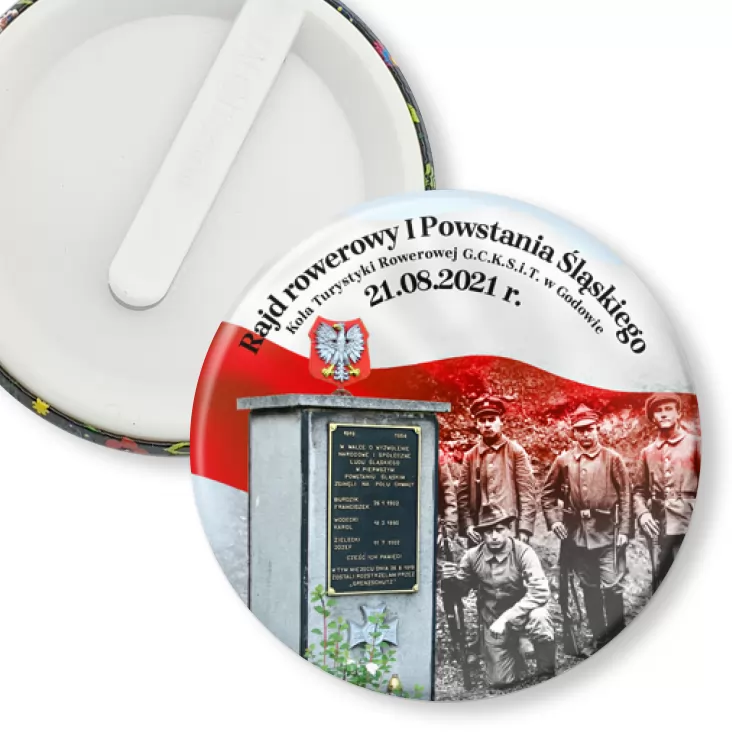 przypinka klips 102 rocznica I Powstania Śląskiego Rajd Rowerowy
