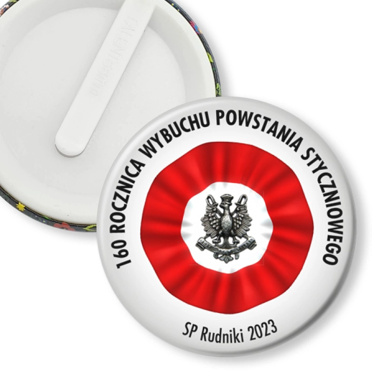 przypinka klips 160. Rocznica wybuchu Powstania Styczniowego SP Rudniki