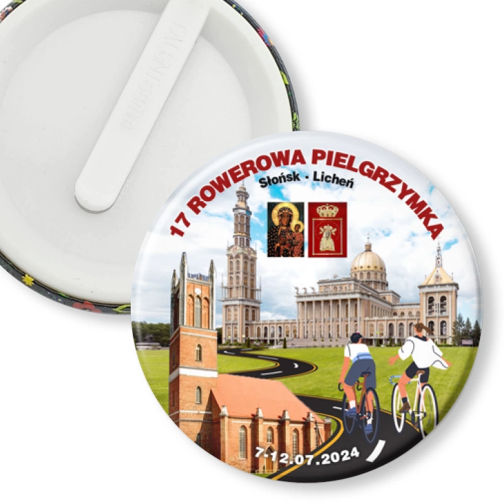 przypinka klips 18 Rowerowa Pielgrzymka Słońsk - Licheń 2024
