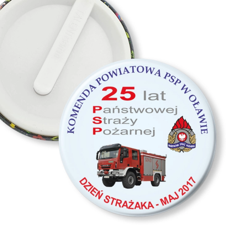 przypinka klips 25 lat Państwowej Straży Pożarnej