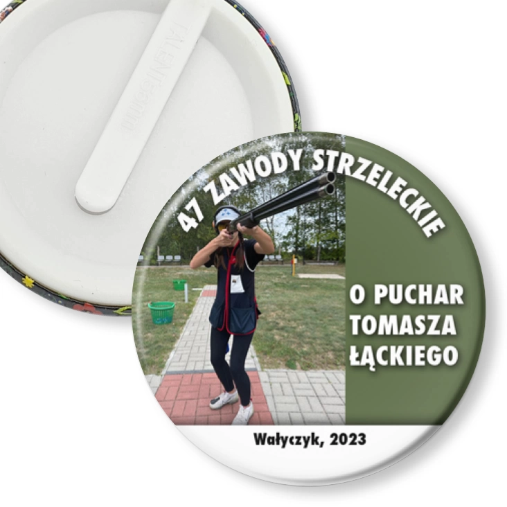 przypinka klips 47 zawody strzeleckie o Puchar Tomasza Łąckiego