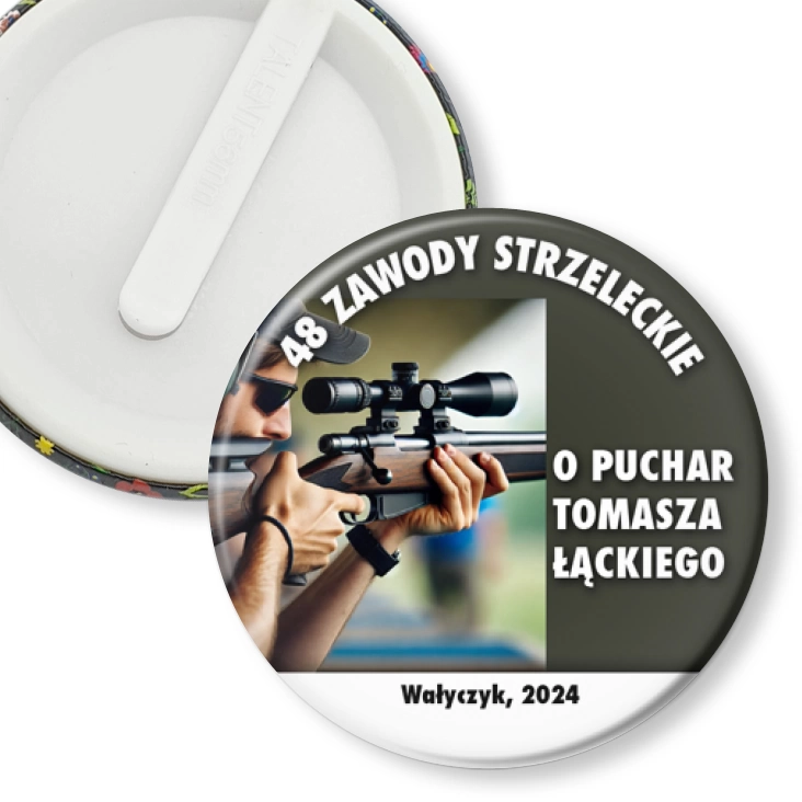 przypinka klips 48 zawody strzeleckie o Puchar Tomasza Łąckiego