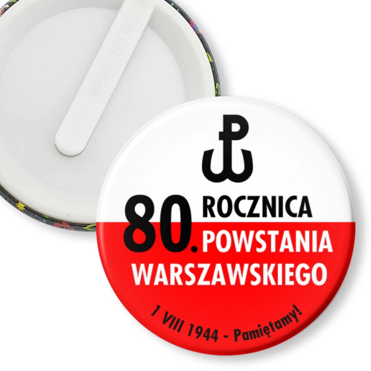 przypinka klips 80. rocznica Powstania Warszawskiego