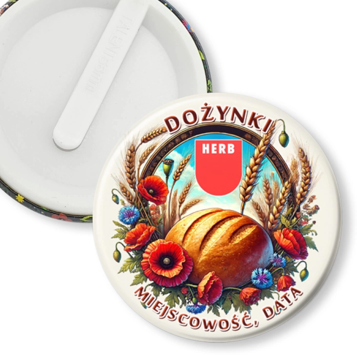 przypinka klips Dożynki chleb i herb