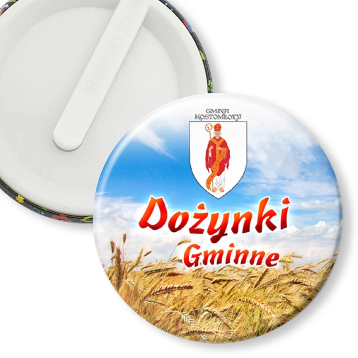 przypinka klips Dożynki Gmina Kostomłoty