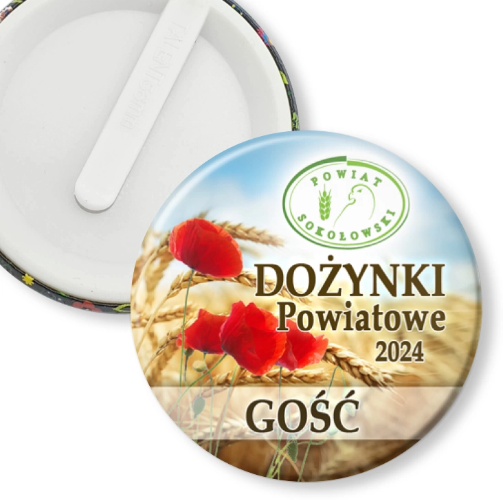 przypinka klips Dożynki Powiat Sokołowski