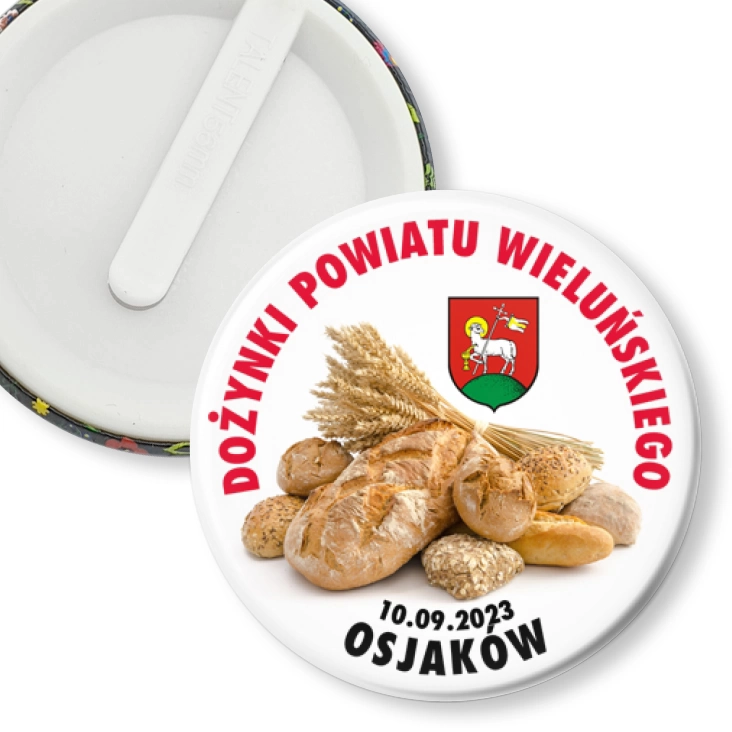 przypinka klips Dożynki Powiatowe Osjaków 2023