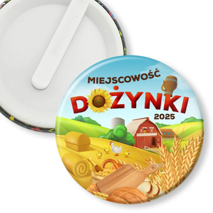 przypinka klips Dożynki wiejski pejzaż