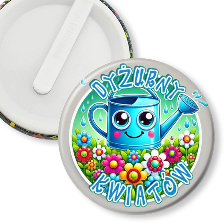 przypinka klips Dyżurny kwiatów z konewką
