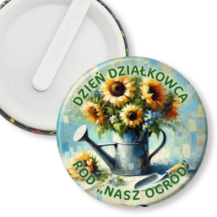 przypinka klips Dzień działkowca słoneczniki