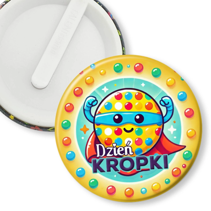 przypinka klips Dzień Kropki Kropka superbohaterka