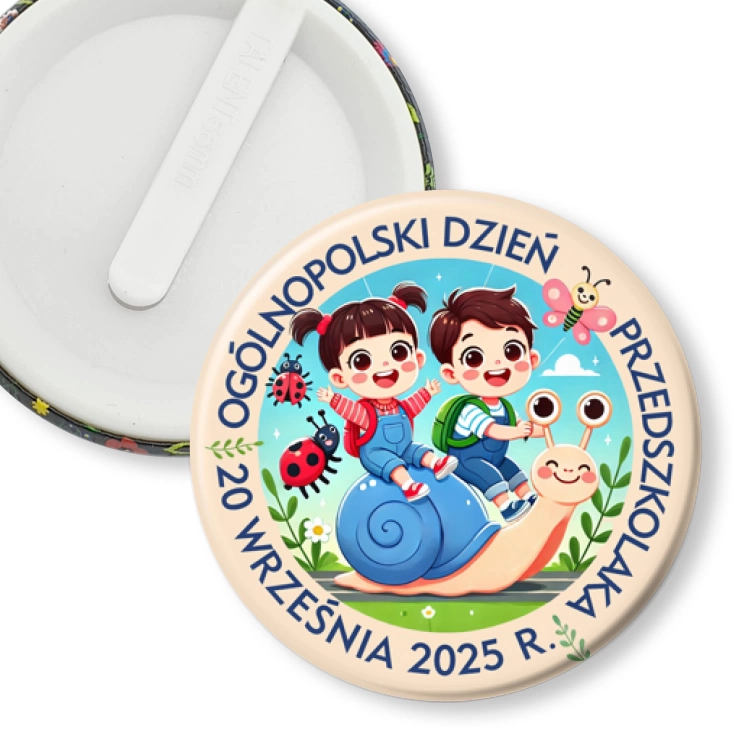 przypinka klips Dzień Przedszkolaka ze ślimakiem