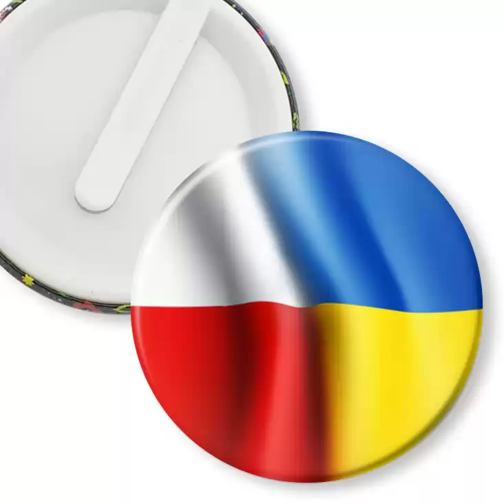 przypinka klips Flagi Polska Ukraina