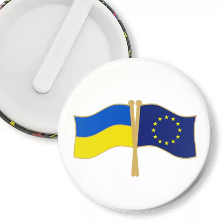 przypinka klips Flagi Ukraina Unia Europejska