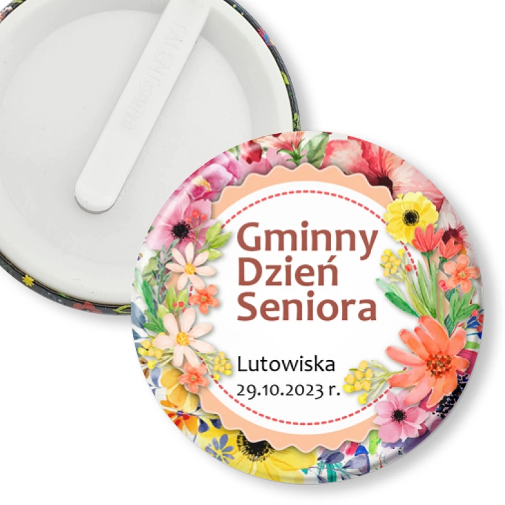 przypinka klips Gminny Dzień Seniora Lutowiska