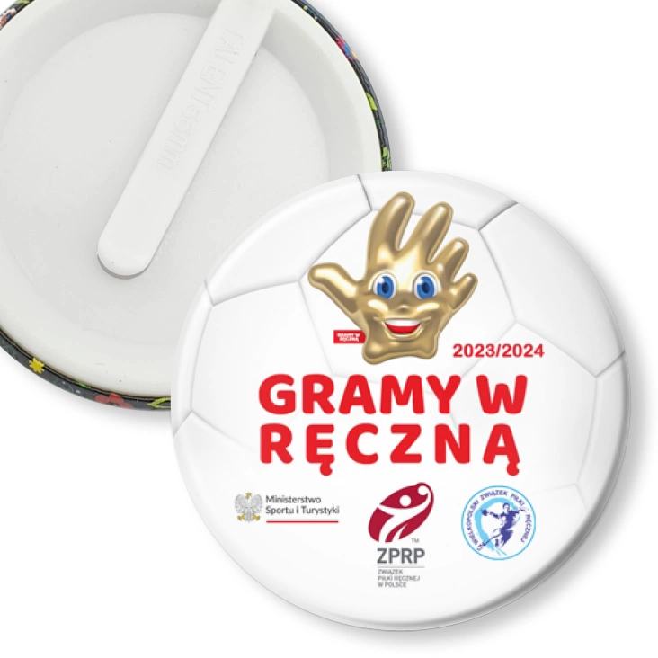przypinka klips Gramy w ręczną