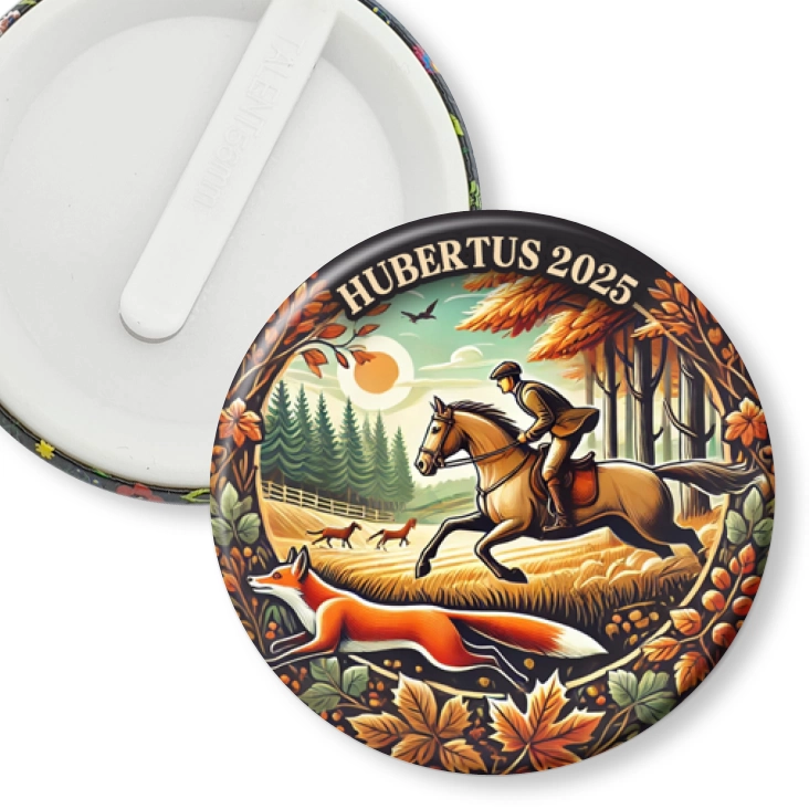 przypinka klips Hubertus pogoń za lisem