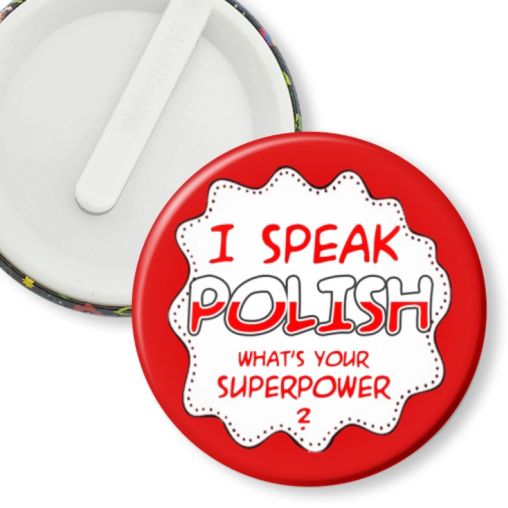 przypinka klips I can speak polish