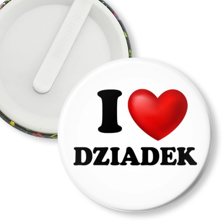 przypinka klips I love dziadek