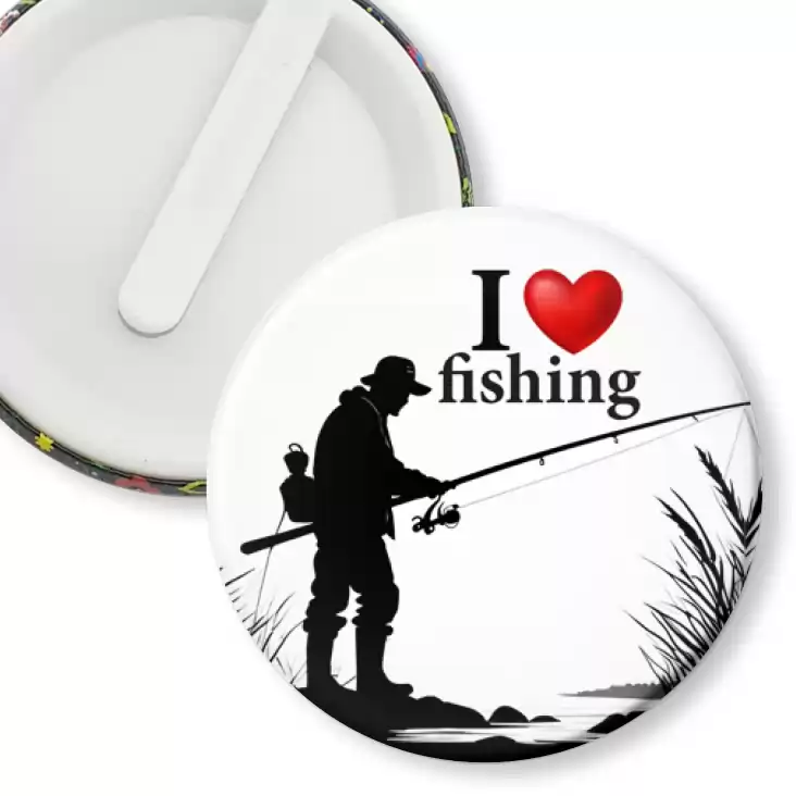 przypinka klips I love fishing