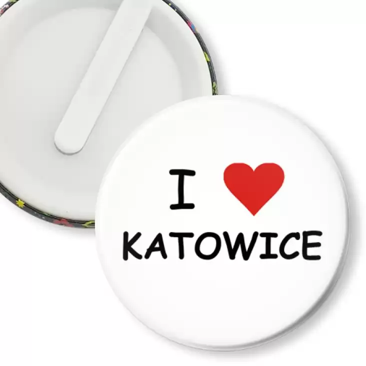 przypinka klips I love Katowice
