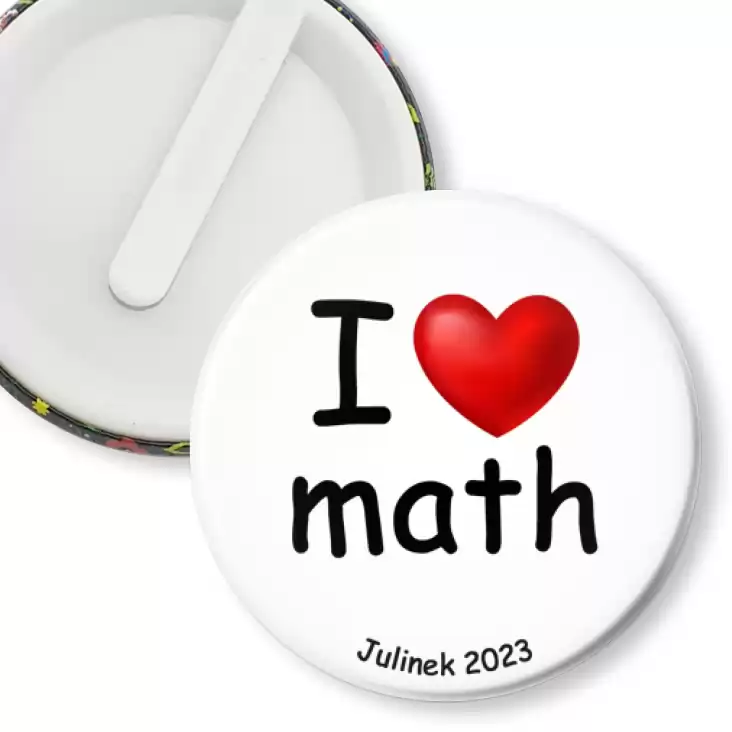przypinka klips I love math