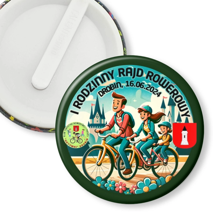 przypinka klips I Rodzinny Rajd Rowerowy Drobin