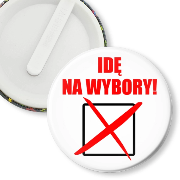 przypinka klips Idę na wybory rubryka