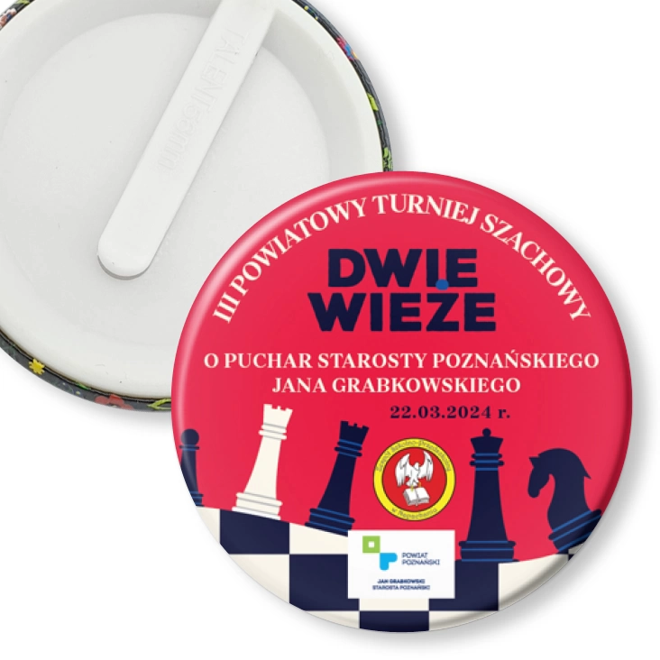 przypinka klips III Turniej Szachowy Dwie Wieże ZSP Napachanie
