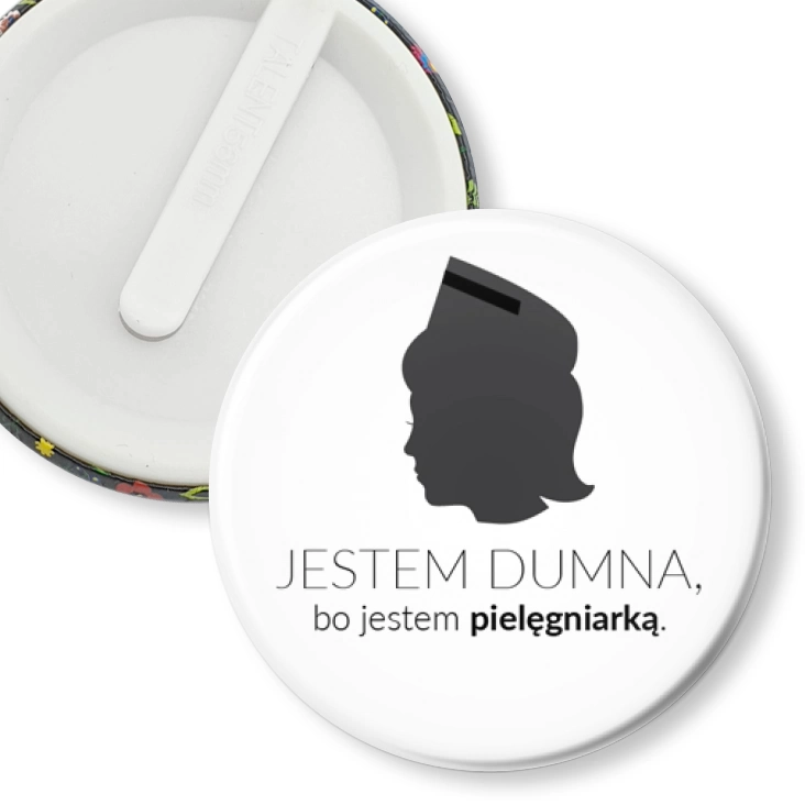 przypinka klips Jestem dumna bo jestem pielęgniarką