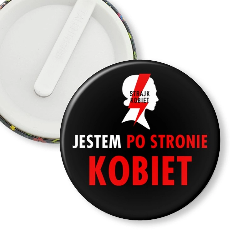 przypinka klips Jestem po stronie kobiet