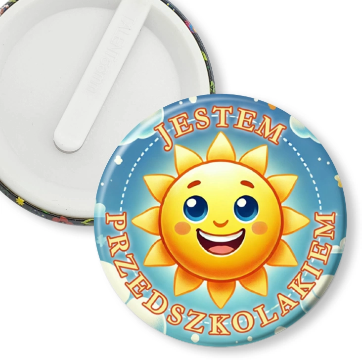przypinka klips Jestem przedszkolakiem słoneczko