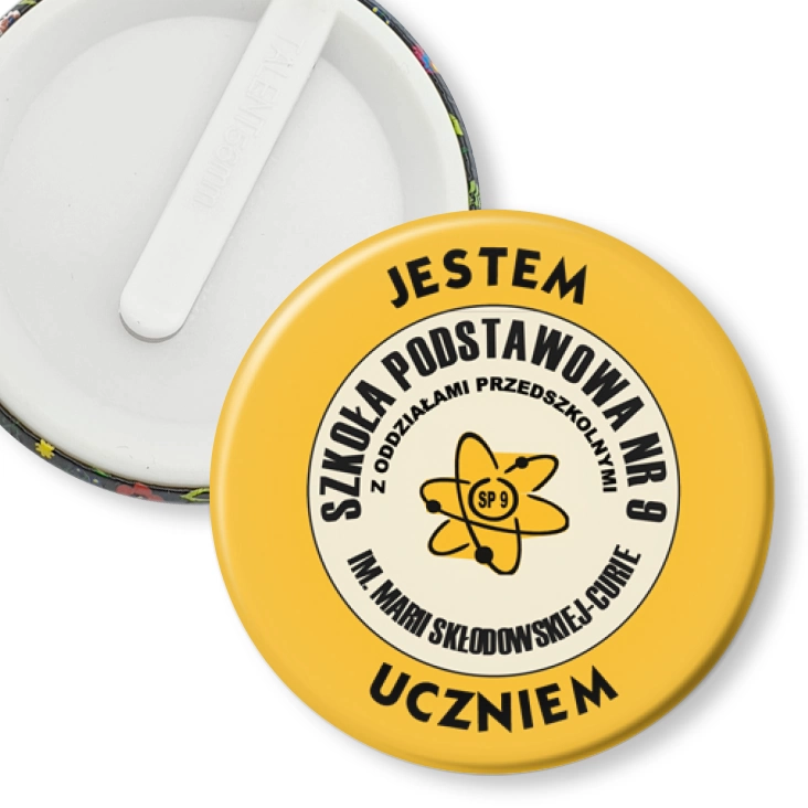 przypinka klips Jestem Uczniem SP nr 9 Inowrocław