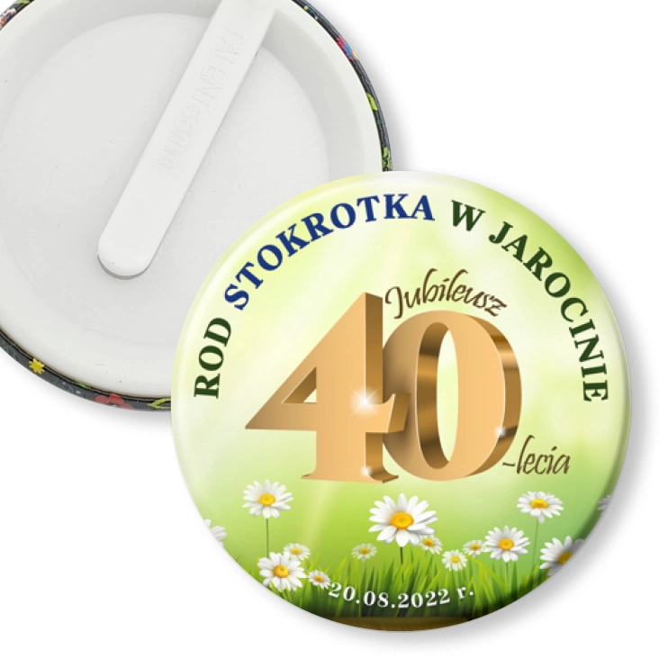 przypinka klips Jubileusz 40-lecia ROD Stokrotka w Jarocinie