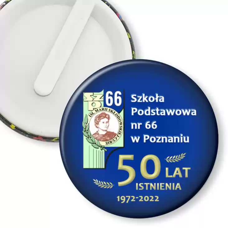 przypinka klips Jubileusz 50-lecia istnienia SP 66 w Poznaniu