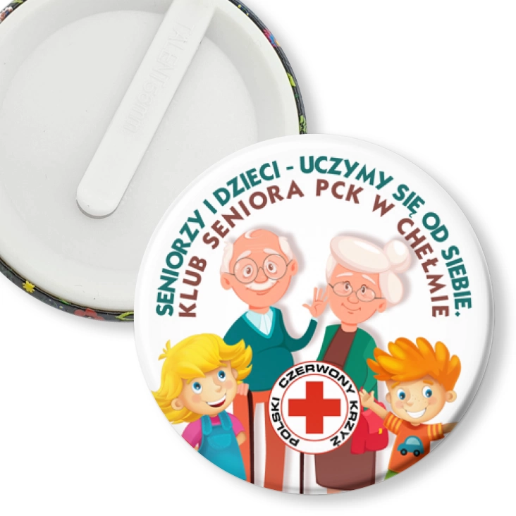 przypinka klips Klub Seniora PCK w Chełmie