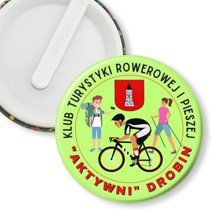 przypinka klips Klub Turystyki Rowerowej i Pieszej Aktywni Drobin