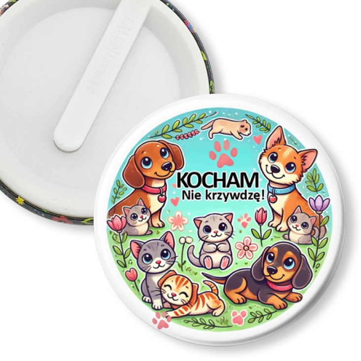 przypinka klips Kocham. Nie krzywdzę