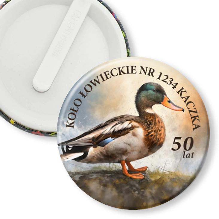przypinka klips Koło Łowieckie Kaczka Jubileusz