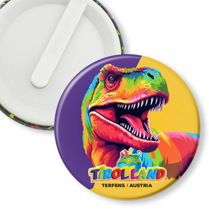 przypinka klips Kolorowy tyranozaur Tirolland