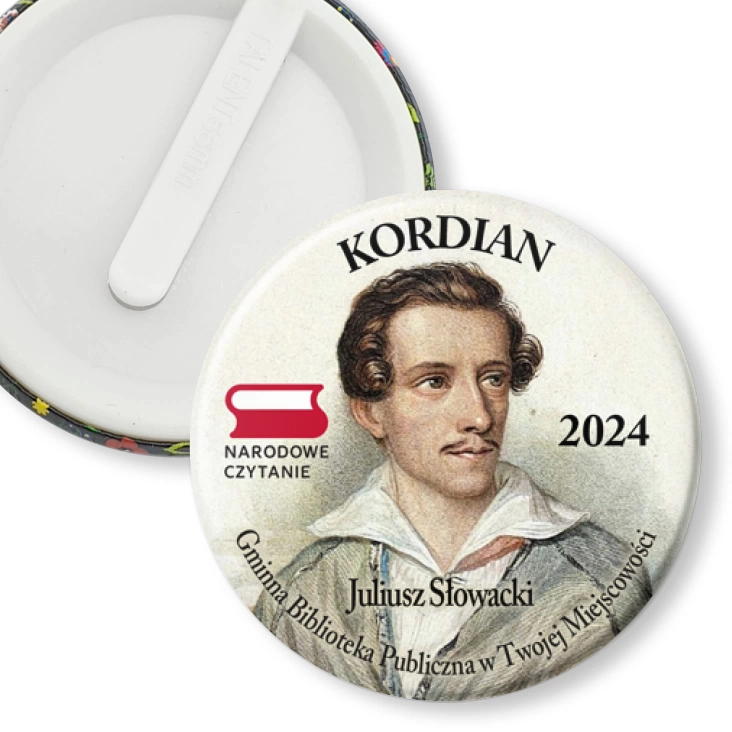 przypinka klips Kordian portret Słowackiego