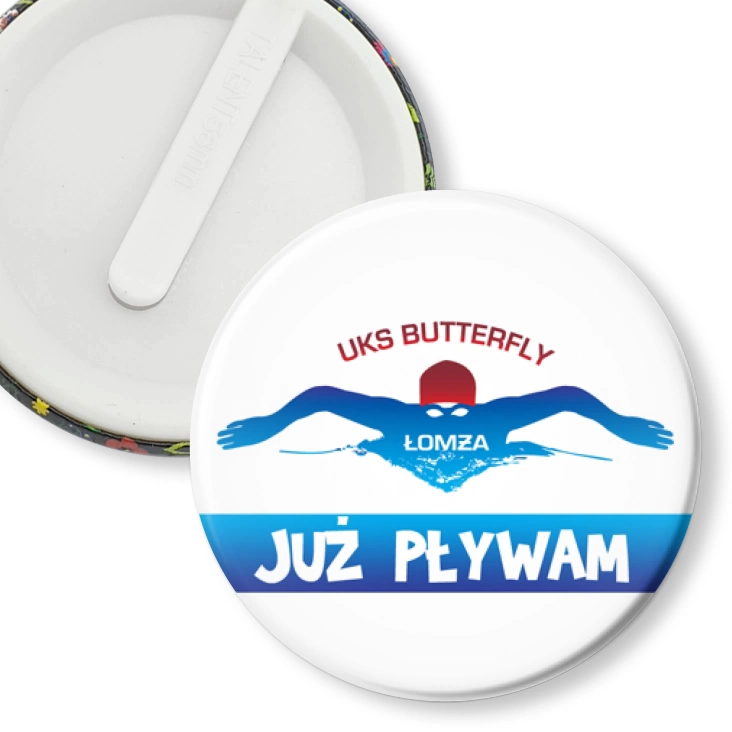 przypinka klips Już pływam UKS Butterfly