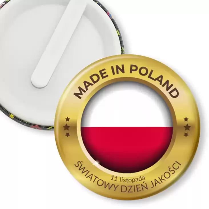 przypinka klips Made in Poland Światowy Dzień Jakości