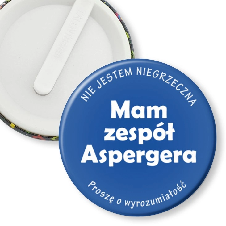 przypinka klips Mam zespół Aspergera