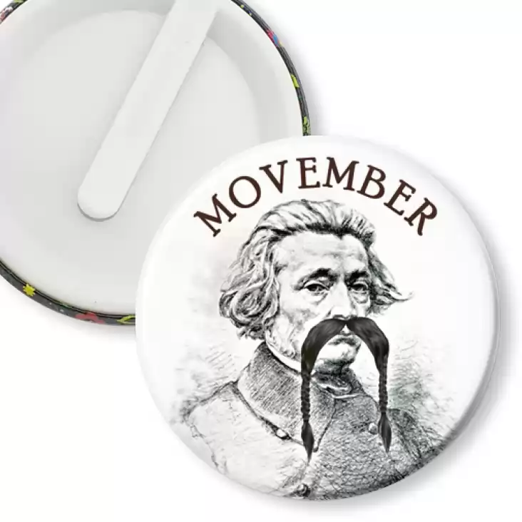 przypinka klips Movember Adam Mickiewicz