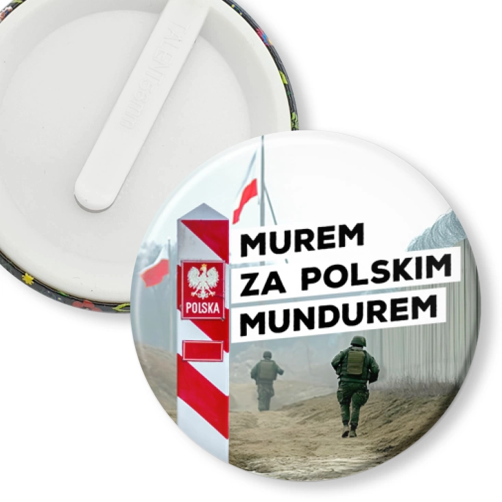 przypinka klips Murem za polskim mundurem na granicy państwa