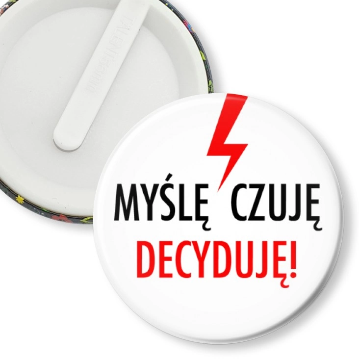 przypinka klips Myślę Czuję Decyduję