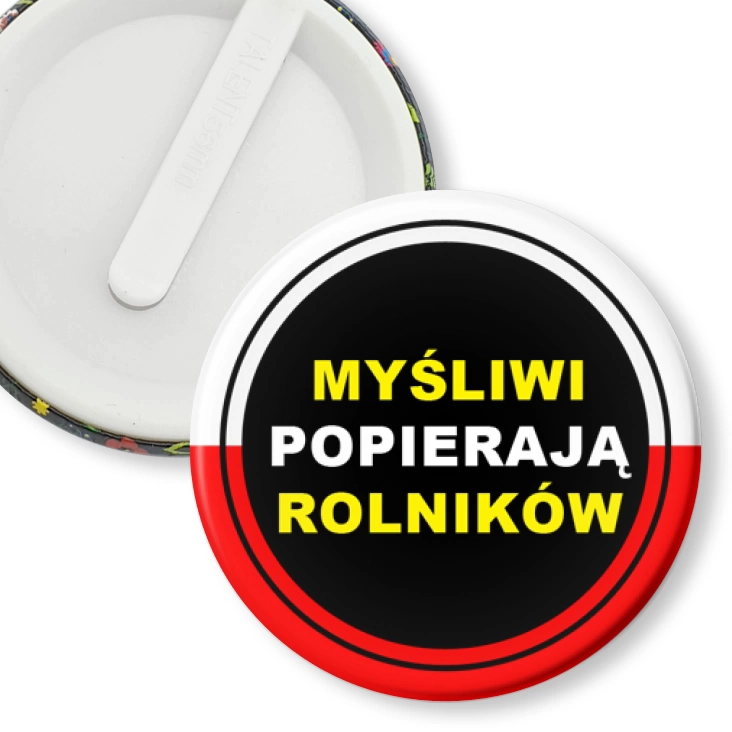 przypinka klips Myśliwi popierają rolników